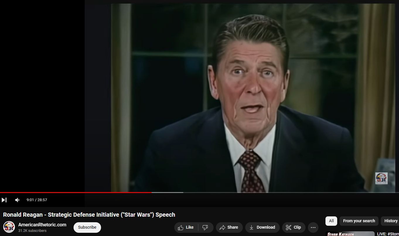 President Reagan introduces in 1983 STAR WARS SDI DEW exotic microwave weaponry