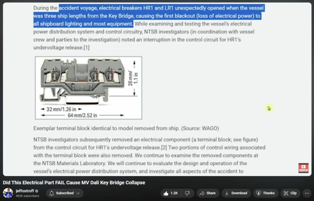 NTSB Blaming Circuitbreakers for Phantom Ship DALI