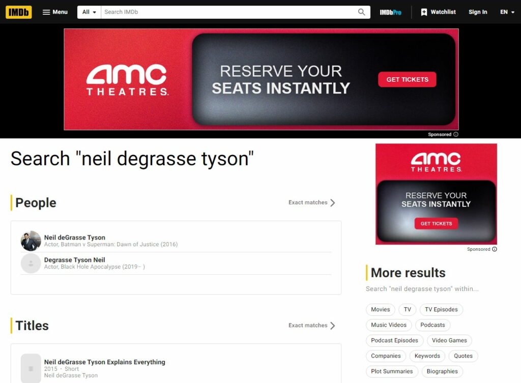 Neil deGrasse Tyson is listed in IMDB as an Actor - Karma demands They must reveal Their Fraud - Tibees reveals his PhD thesis