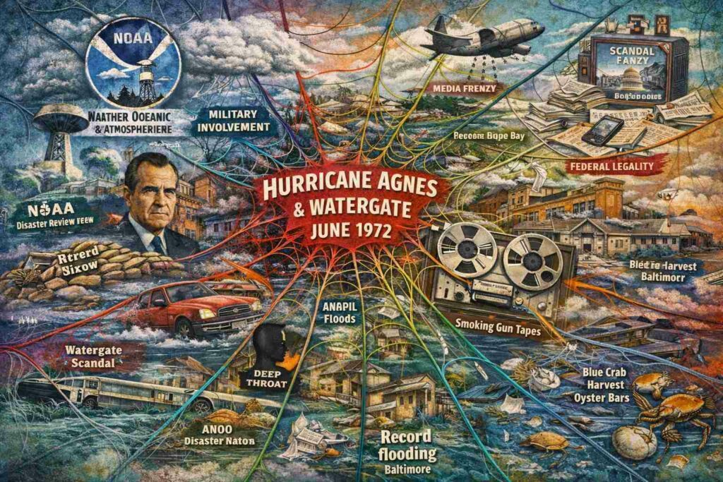 Watergate and 1972 Hurricane Agnes - Overlay + Examine Maximum Mockery, Distraction