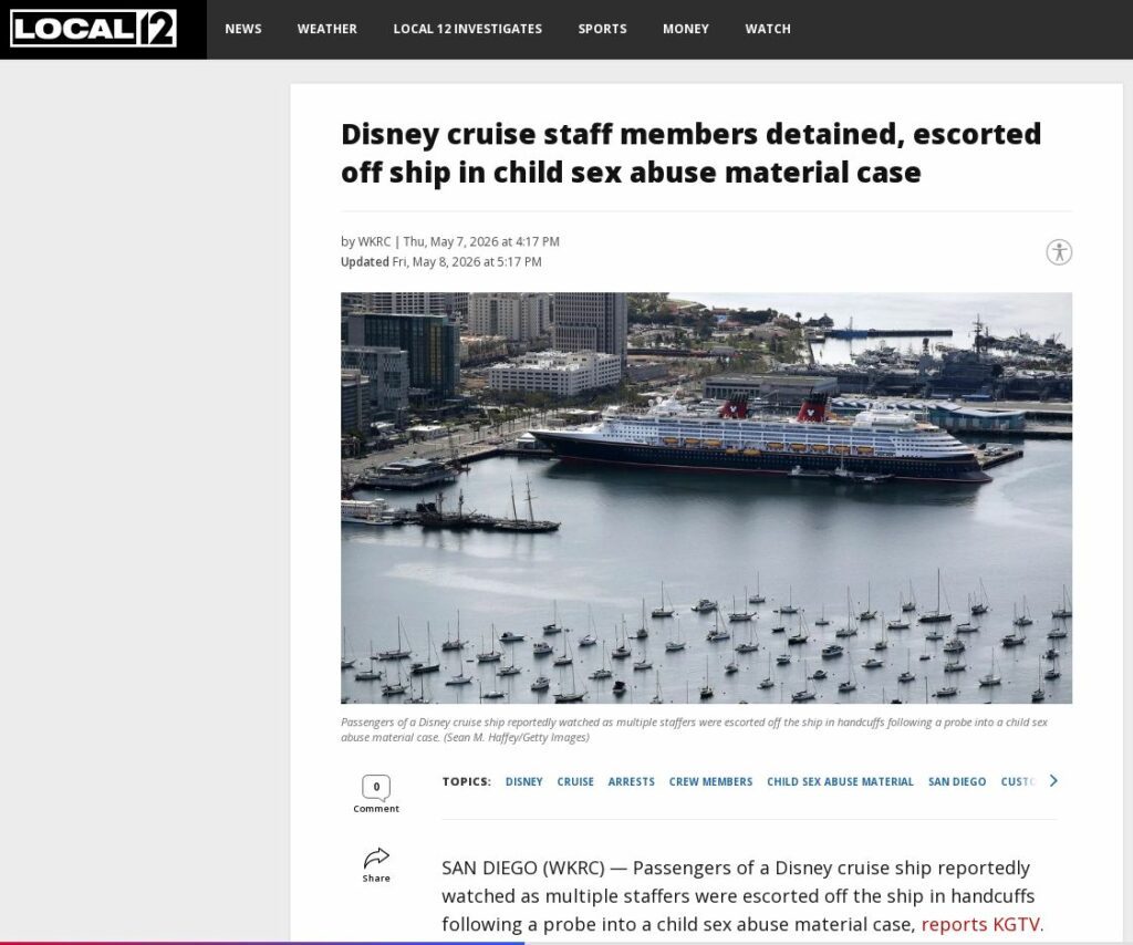 Cruise-ship Hanta-virus distracts from 27 Disney crew detained for Paedo